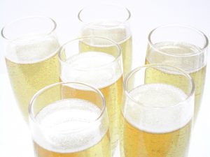 faux champagne en résine pour vitrine, décor ou accessoire