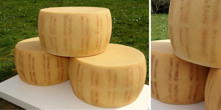 fromage factice de type parmesan en meule entière