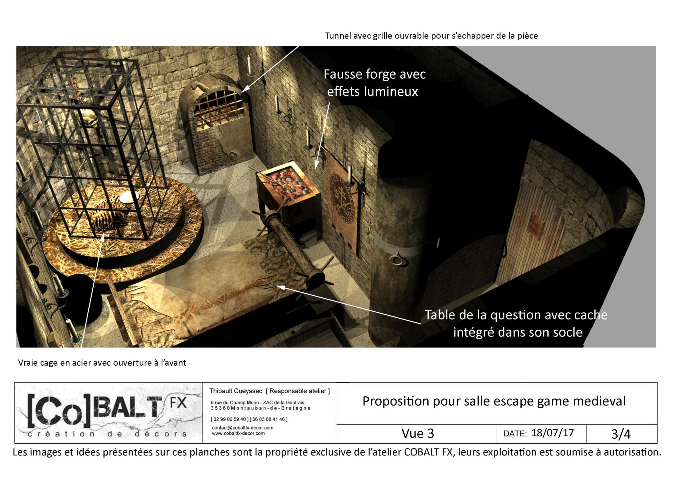 Planche proposition décor salle escape game medieval 02